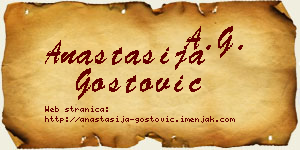 Anastasija Gostović vizit kartica
